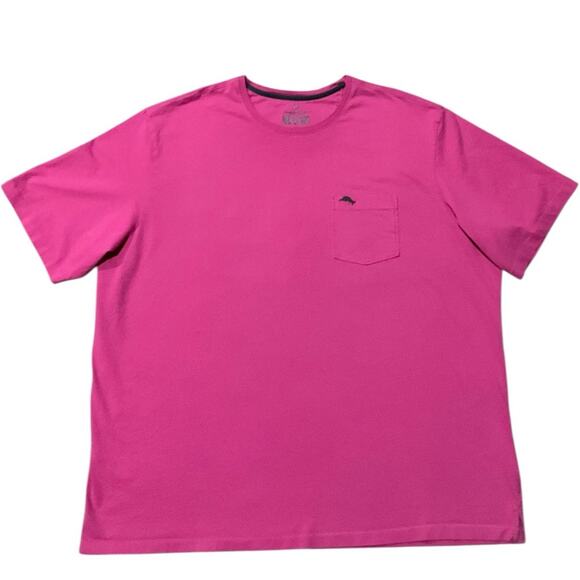 Tommy Bahama Pink Short Sleeve Pocket Tee 100% Cotton Size 3XT - Picture 1 of 7